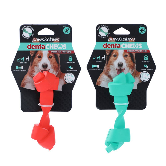 Paws & Claws DENTA CHEWS FLAT TWIST BONE TOY 13.7X4.6X3.6CM