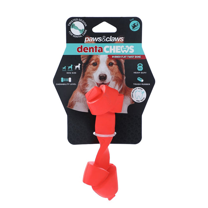 Paws & Claws DENTA CHEWS FLAT TWIST BONE TOY 13.7X4.6X3.6CM