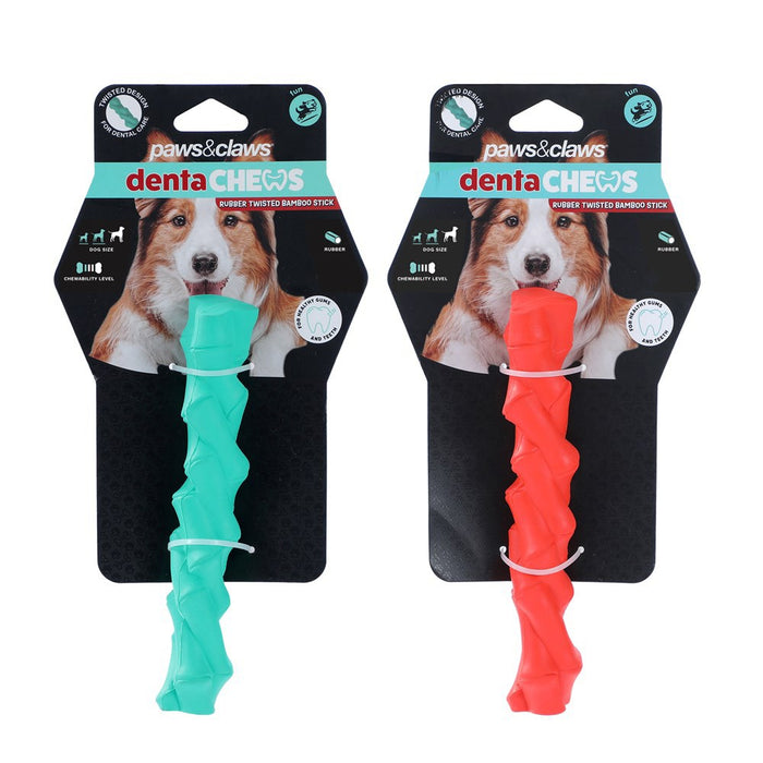 Paws & Claws DENTA CHEWS TWISTED BAMBOO STICK TOY 20X5X5CM