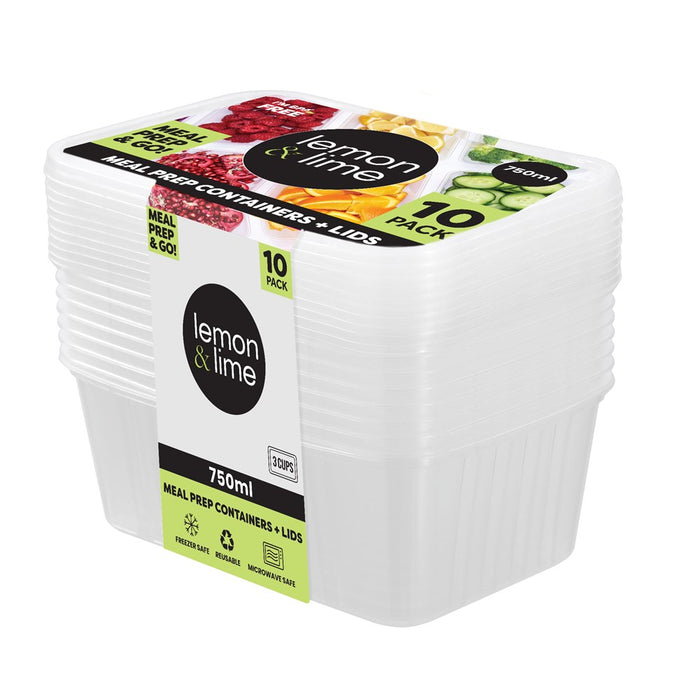Lemon & Lime PREMIUM REUSABLE CONTAINERS 10PK 750ML