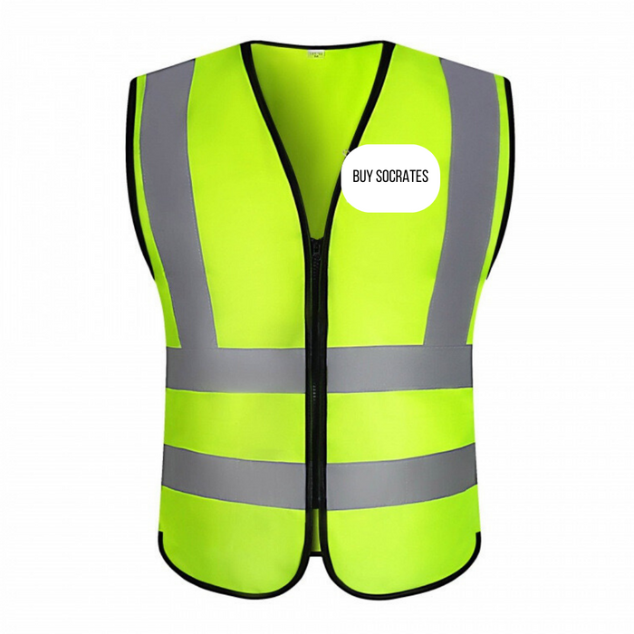 Reflexive Hi-Vis Safety Jacket Vest with Zipper Pockets - Large/Medium, One Size Fits All (Min. 100 pcs)