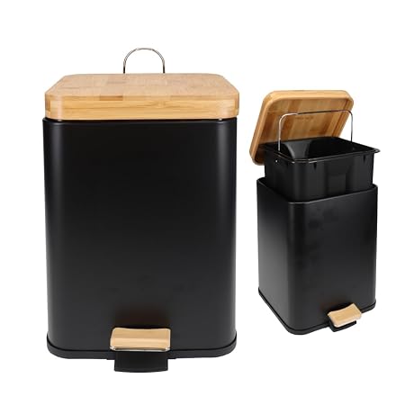 Eco Basics Rubbish Bin Square 6L - Black