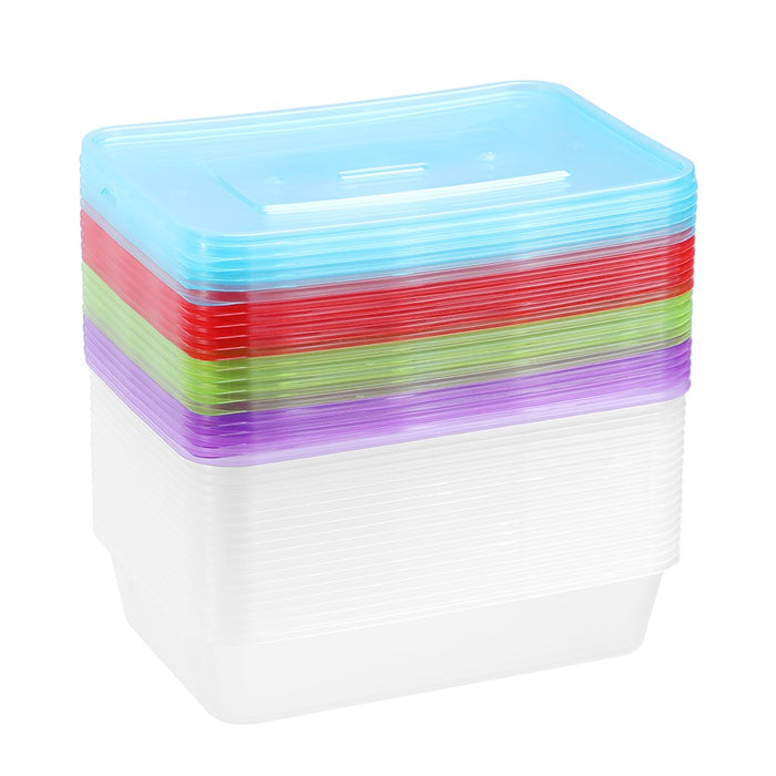 Lemon & Lime REUSABLE FOOD CONTAINER COLOURED LIDS 500ML 20PK