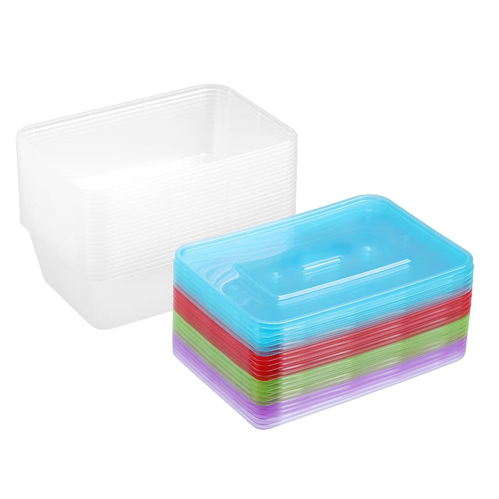 Lemon & Lime REUSABLE FOOD CONTAINER COLOURED LIDS 750ML 20PK