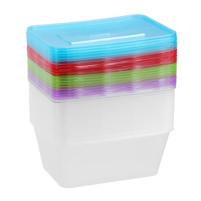Lemon & Lime REUSABLE FOOD CONTAINER COLOURED LIDS 1L 20PK