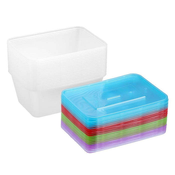 Lemon & Lime REUSABLE FOOD CONTAINER COLOURED LIDS 1L 20PK