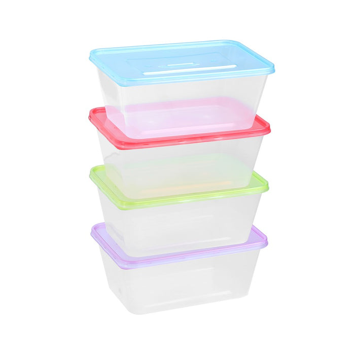 Lemon & Lime REUSABLE FOOD CONTAINER COLOURED LIDS 1L 20PK