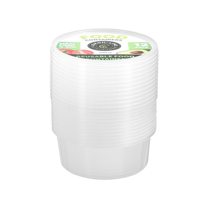 Lemon & Lime REUSABLE FOOD CONTAINER RND 300ML 12PK