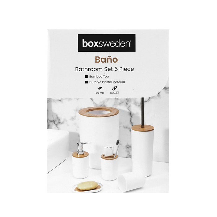 Boxsweden Bano Bathroom Set 6Pc White In Box