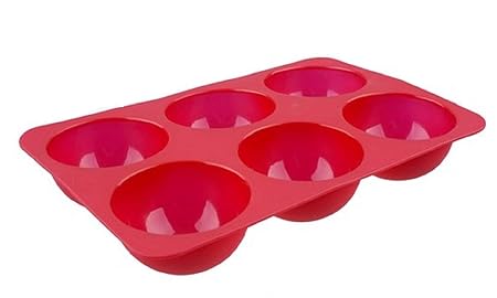 6 CUP LARGE DOME DESSERT MOULD 66MM DIA X 40MM DEEP RED