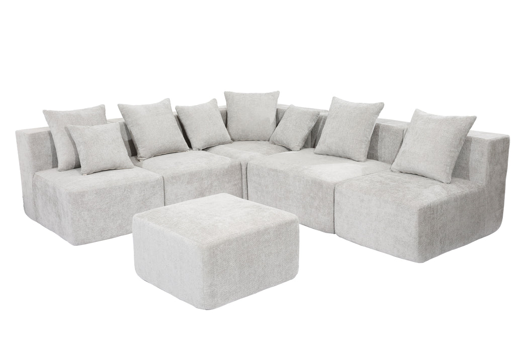 Nordic Fabric Sofa Compact Space Modern Minimalist Living Room Tech Velvet/Linen Tofu Block Style Straight-Line 6-Seater Combination