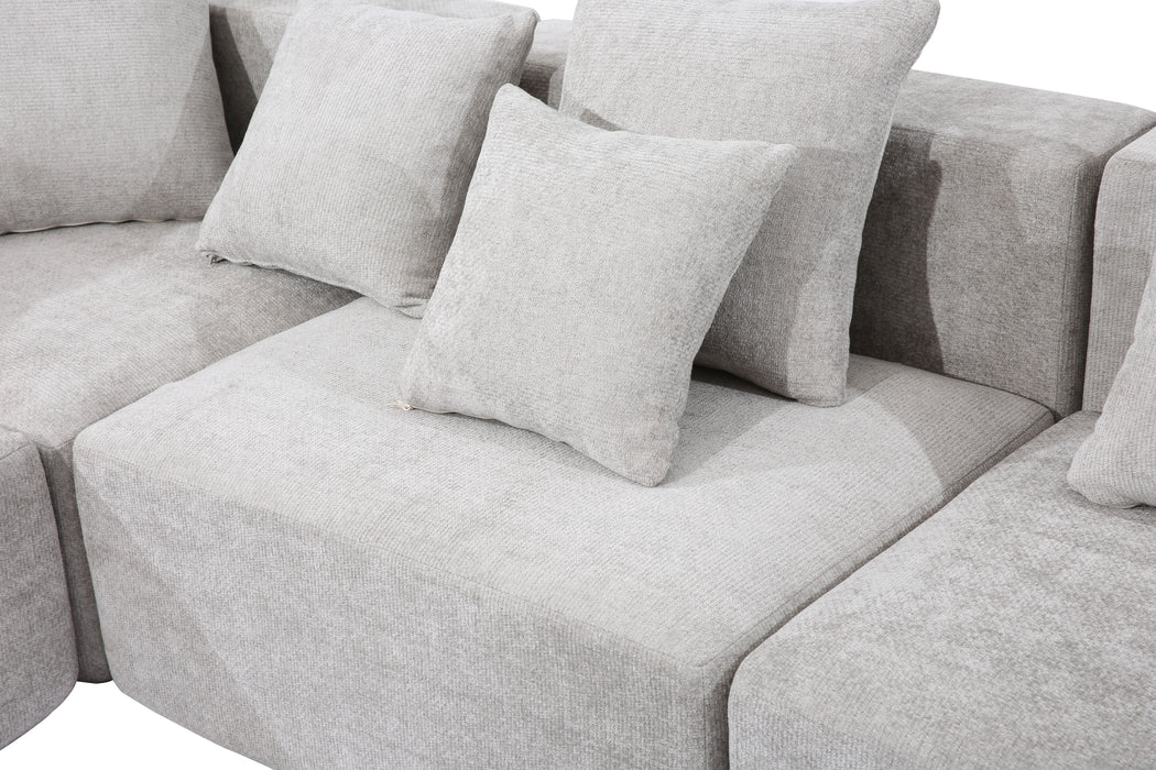 Nordic Fabric Sofa Compact Space Modern Minimalist Living Room Tech Velvet/Linen Tofu Block Style Straight-Line 6-Seater Combination