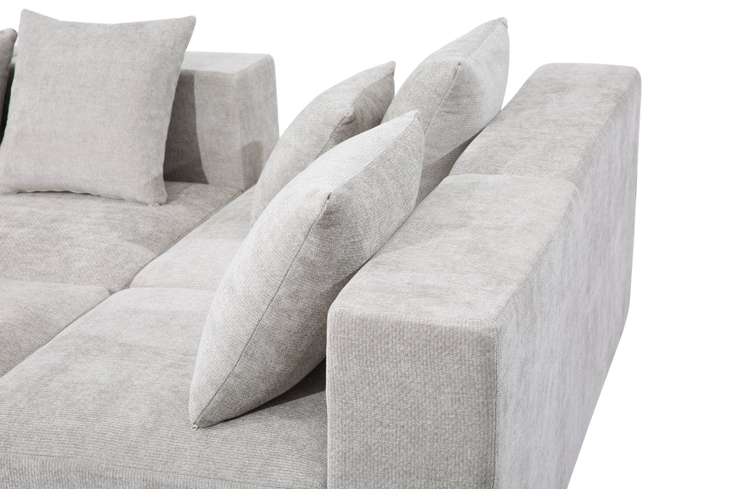 Nordic Fabric Sofa Compact Space Modern Minimalist Living Room Tech Velvet/Linen Tofu Block Style Straight-Line 6-Seater Combination
