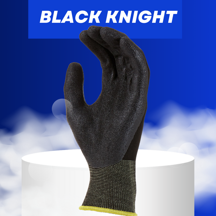 Maxisafe Black Knight gripmaster gloves Nitrile- Synthetic Coated meidum large extra-large