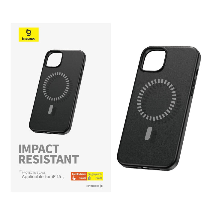 Baseus Fauxther Series Magnetic Phone Case for iPhone 13-Cluster Black