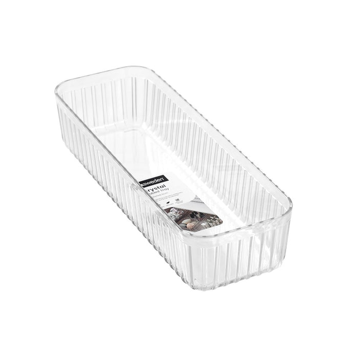 Boxsweden Crystal Ribbed Tray 31X11X6.5Cm