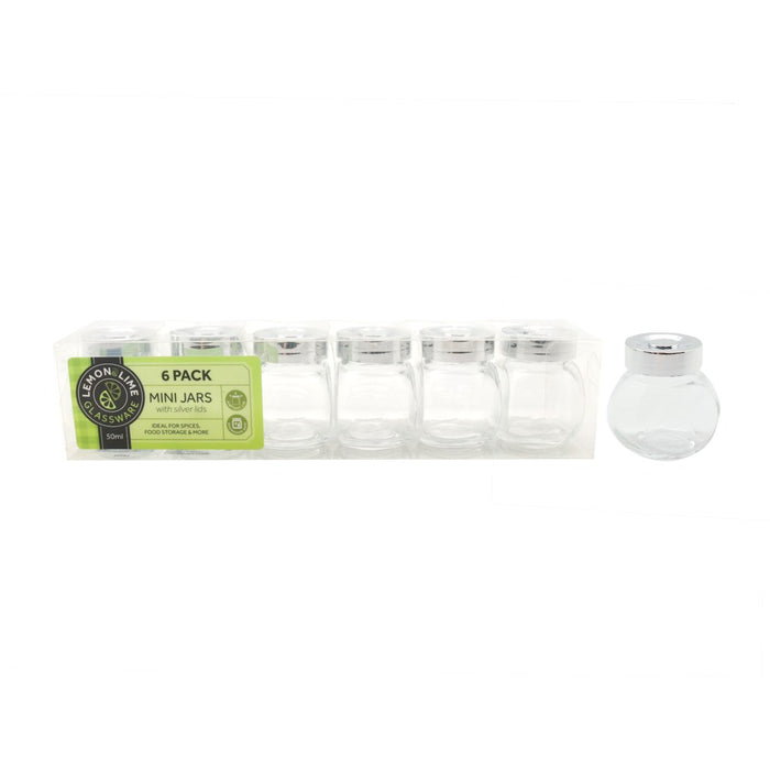 Lemon & Lime GLASS SPICE JARS 6PK 50ML 5X5CM