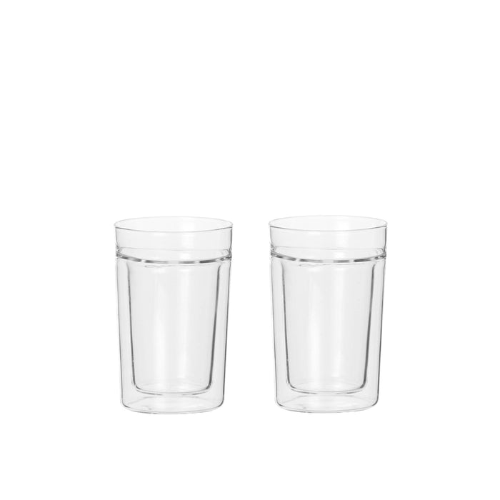 Leaf & Bean Double Wall & Single Lip Glass Cup Clear