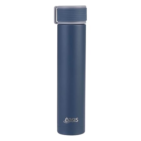 S/S D/WALL INS. DRINK BOTTLE W/ POWDERCOAT 250ML INDIGO