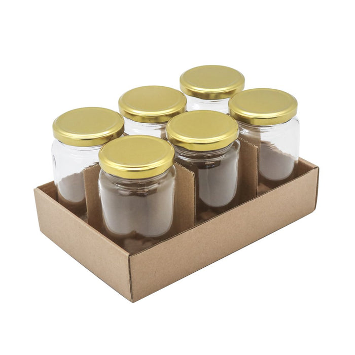 Lemon & Lime VERONA GLASS CONSERVE JARS 6PK 360ML GOLD LIDS 7X7X12CM