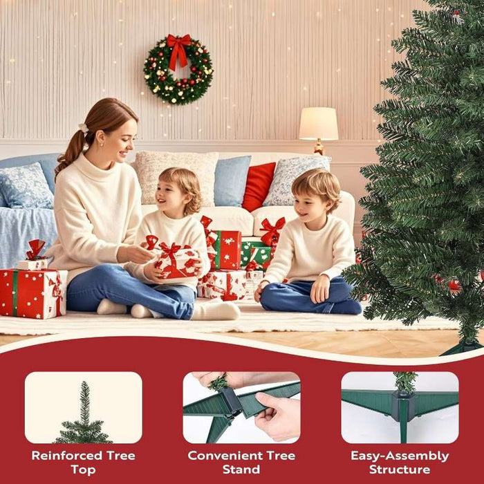 JPM Mini 3FT Artificial Christmas Tree for Tabletop, 50 LED Lights, 164 Branch Tips, Foldable Metal Base & Easy Assembly, Holiday Decor for Home, Office, Apartment