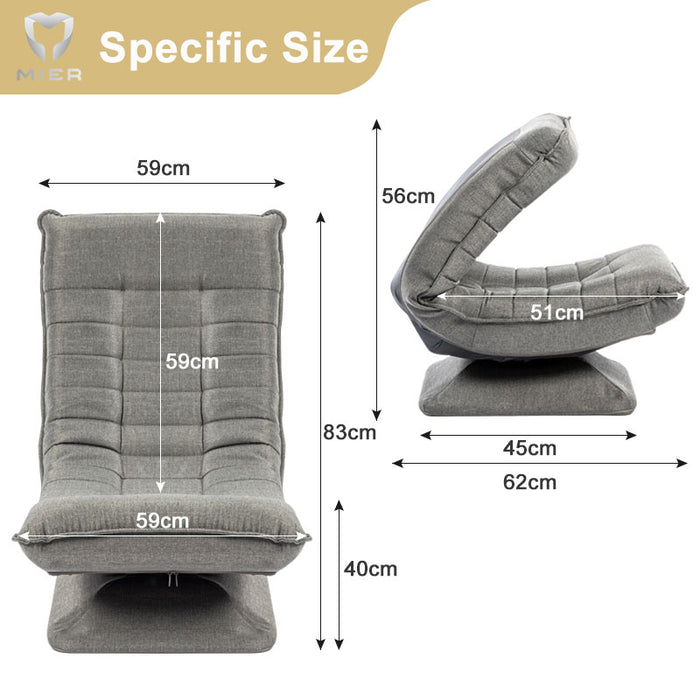 Single Seater Recliner Chair, Lazy Sofa Moon Shaped Foldable 360° Swivel Lounge Chair for Living Room, Bedroom, Gaming Use
