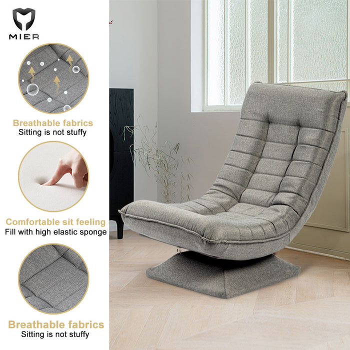 Single Seater Recliner Chair, Lazy Sofa Moon Shaped Foldable 360° Swivel Lounge Chair for Living Room, Bedroom, Gaming Use
