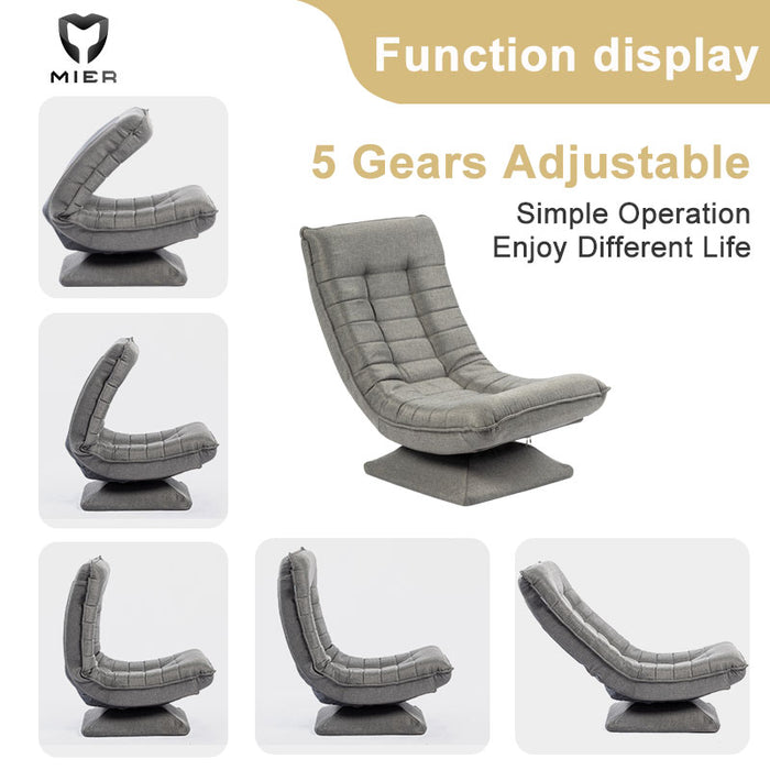 Single Seater Recliner Chair, Lazy Sofa Moon Shaped Foldable 360° Swivel Lounge Chair for Living Room, Bedroom, Gaming Use