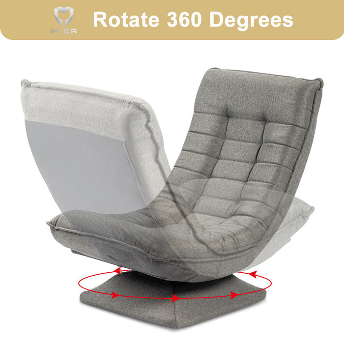 Single Seater Recliner Chair, Lazy Sofa Moon Shaped Foldable 360° Swivel Lounge Chair for Living Room, Bedroom, Gaming Use