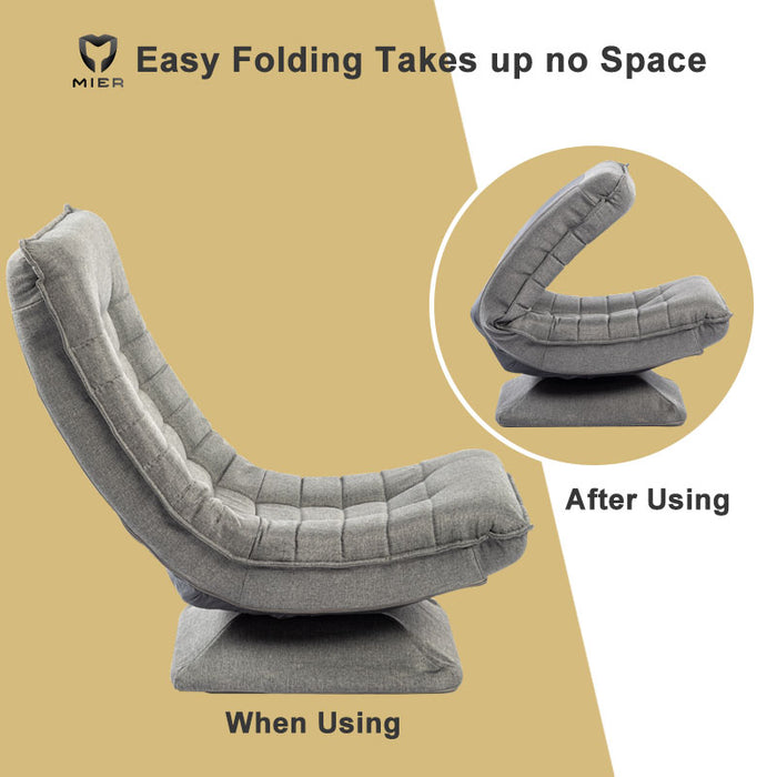 Single Seater Recliner Chair, Lazy Sofa Moon Shaped Foldable 360° Swivel Lounge Chair for Living Room, Bedroom, Gaming Use