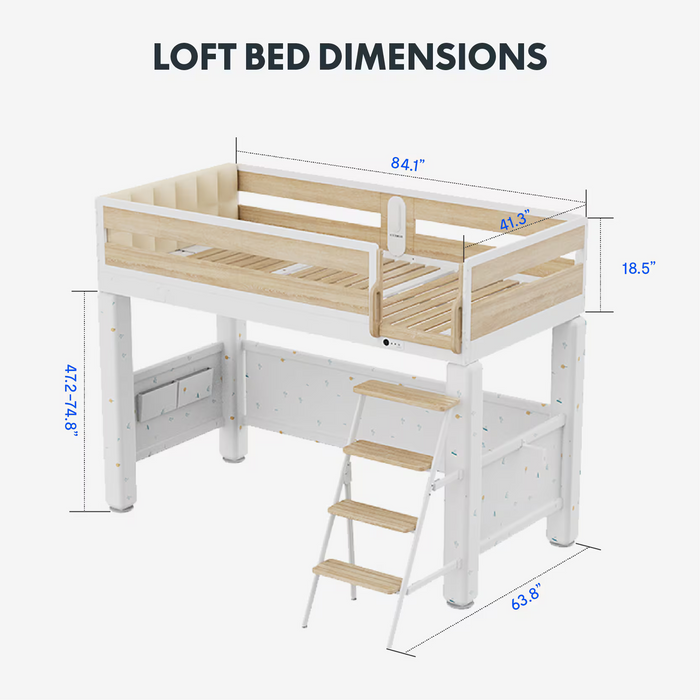 Flexispot Bunk Bed Adjustable Height Loft Bed - Modern Design & Versatile Functionality