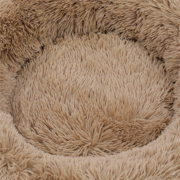 Paws & Claws CALMING PLUSH BED CAMEL LARGE 70X70X21CM