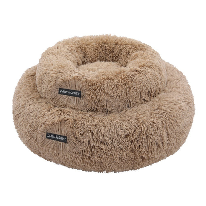 Paws & Claws CALMING PLUSH BED CAMEL LARGE 70X70X21CM