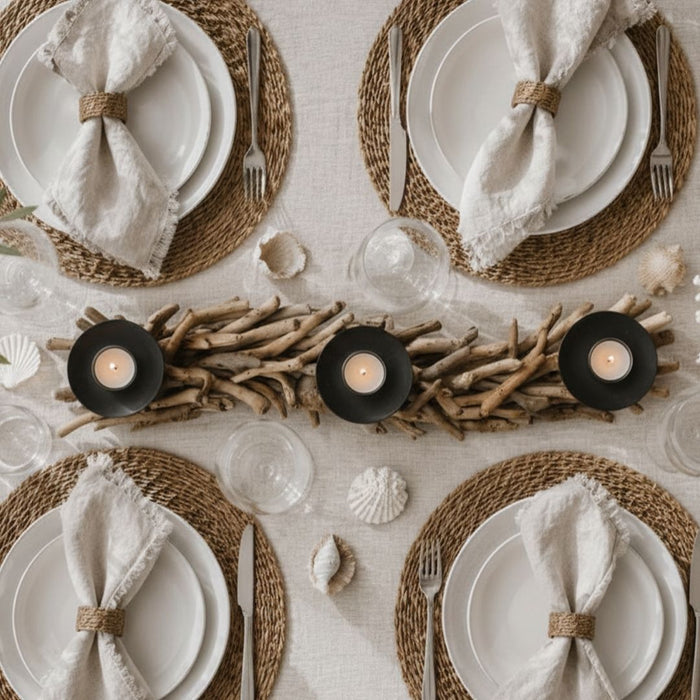 2 set Driftwood 3 Plate Candle Holder