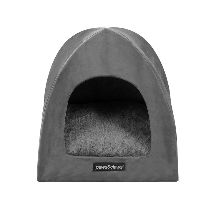 Paws & Claws LUX VELVET CAT CAVE DK. GREY 38X38X35CM
