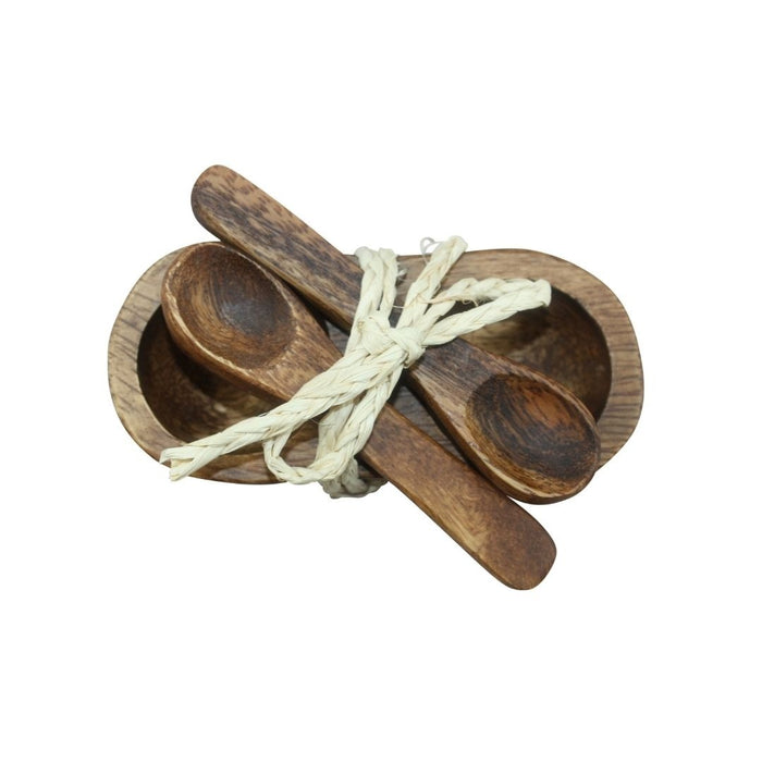 2 set Acacia Condiment Set w Spoons