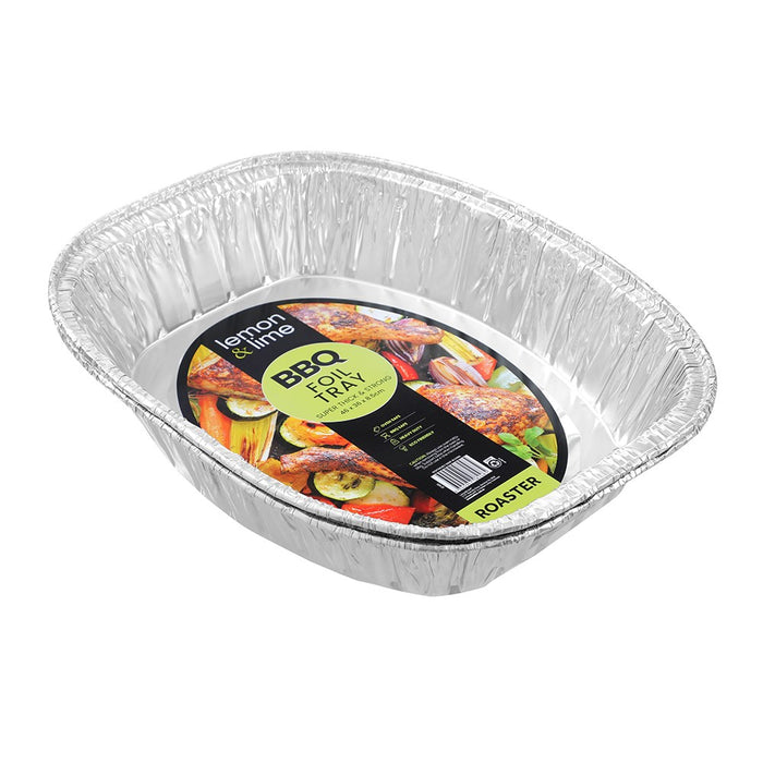 Lemon & Lime FOIL ROASTING TRAY OVAL HEAVY DUTY 46X36X8.5CM SHELF READY PDQ