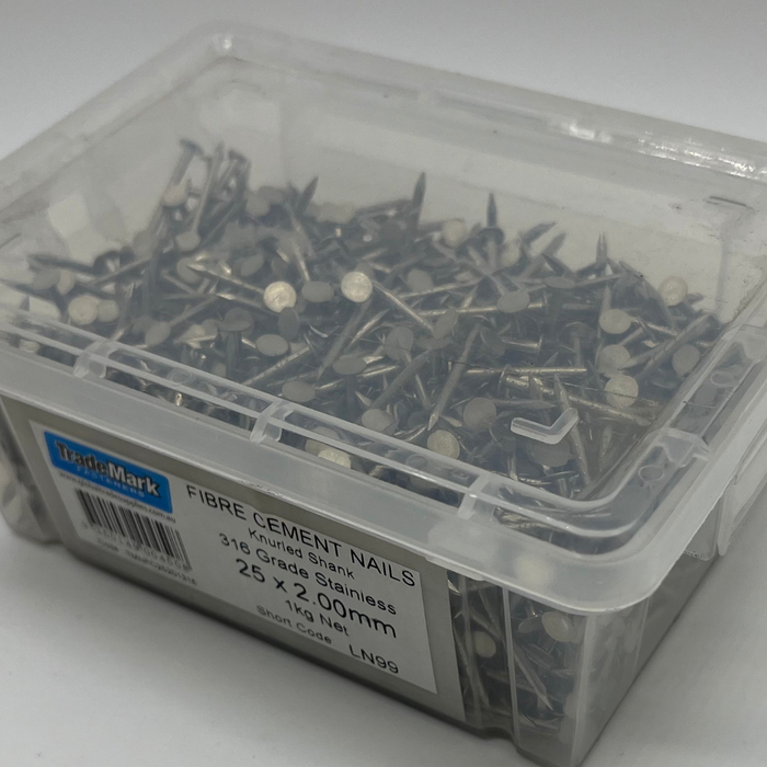 Trademark Fibre Cement Nails Knurl Shank 316 Stainless 1kg per pack