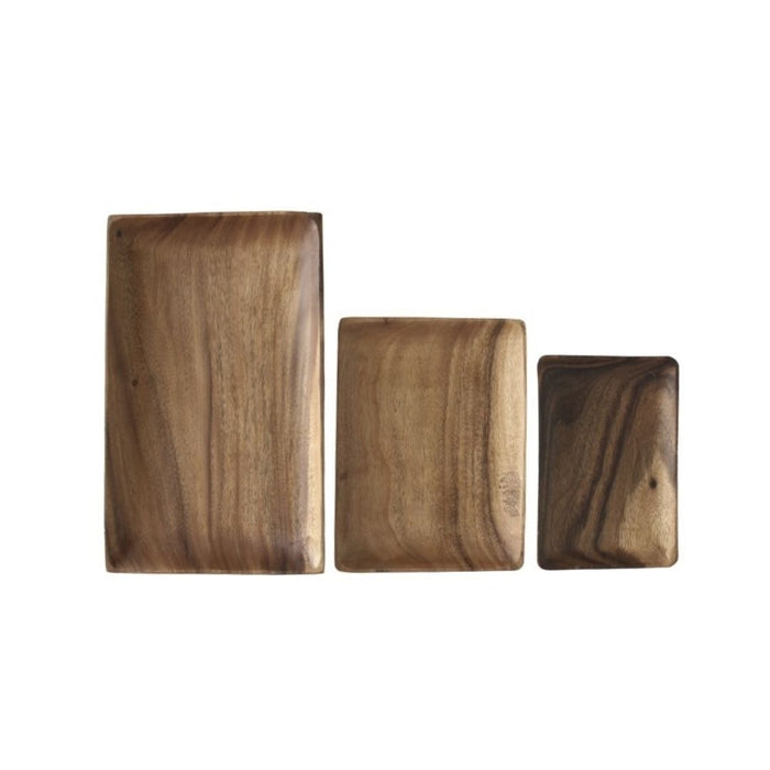 2 set Acacia Rectangle Plates/Trays - L ¨C 44cm long x 28cm wide x 4cm thick