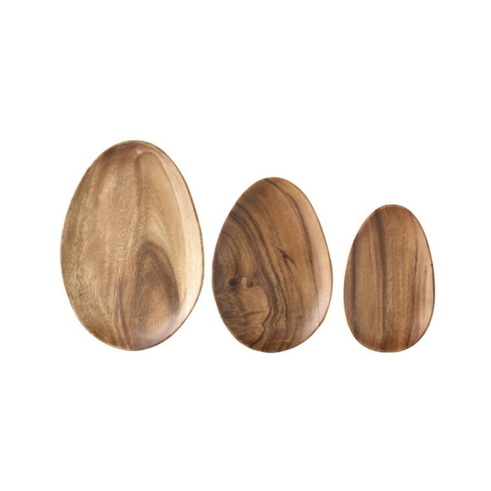 2 set Acacia Free Shape Plates - S ¨C 25cm long x 16cm wide x 2.5cm thick