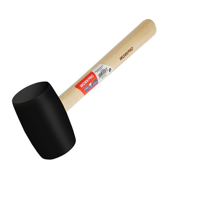 Workpro 450G (16Oz) Rubber Mallet With Wood Handle