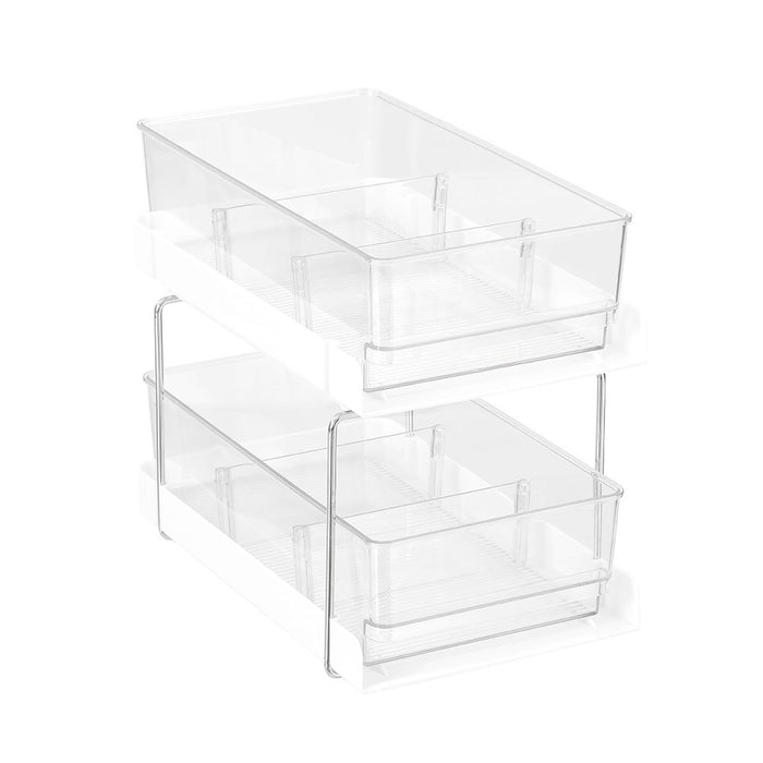 Boxsweden Crystal 2 Tier Drawer Trays With Dividers 30X18X25.5Cm
