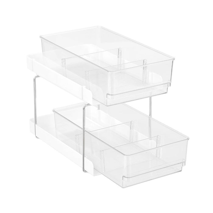 Boxsweden Crystal 2 Tier Drawer Trays With Dividers 30X18X25.5Cm