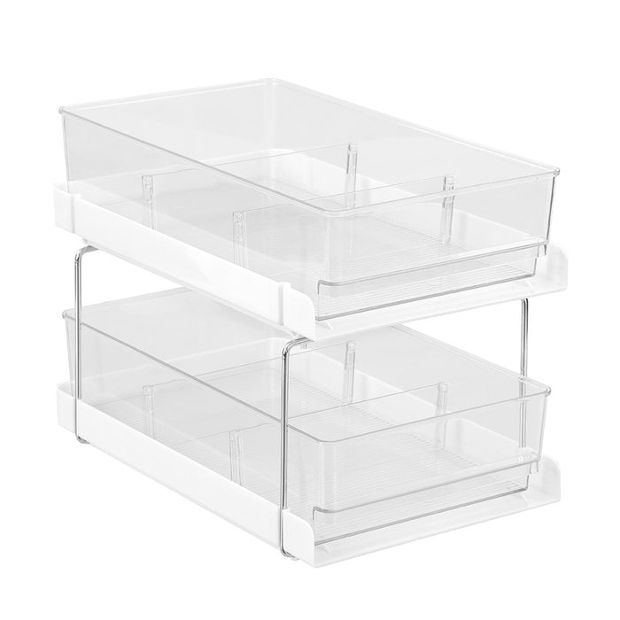 Boxsweden Crystal 2 Tier Drawer Trays With Dividers 35X22X25.5Cm