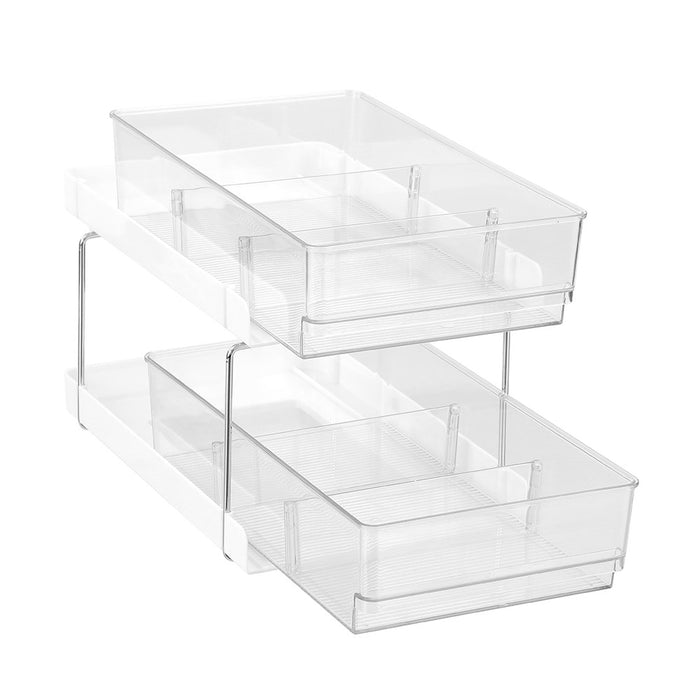 Boxsweden Crystal 2 Tier Drawer Trays With Dividers 35X22X25.5Cm