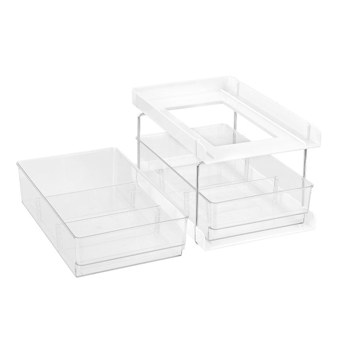 Boxsweden Crystal 2 Tier Drawer Trays With Dividers 35X22X25.5Cm