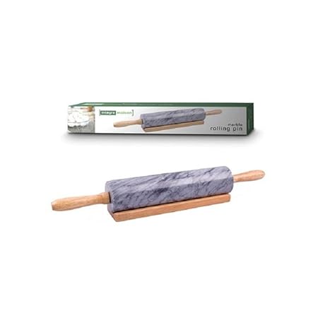 GREY MARBLE ROLLING PIN W/CRADLE