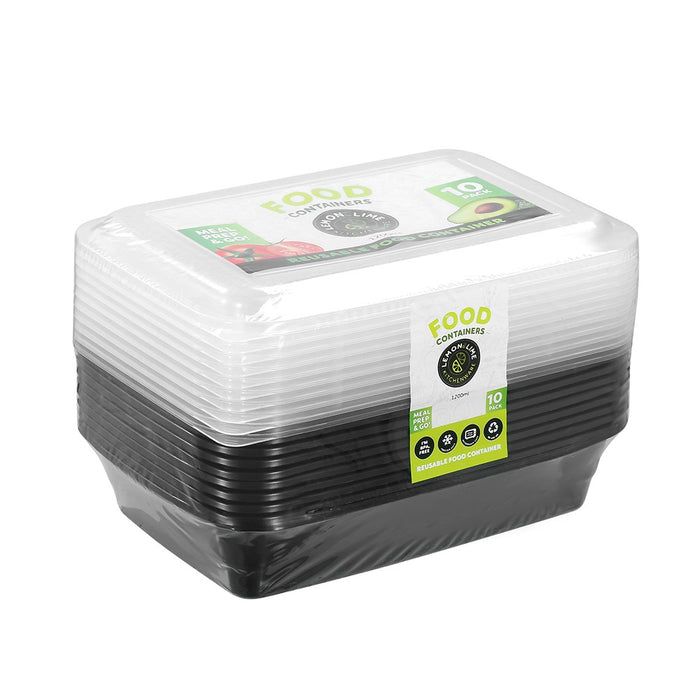 Lemon & Lime REUSABLE FOOD PREP CONTAINER 10PK 1200ML