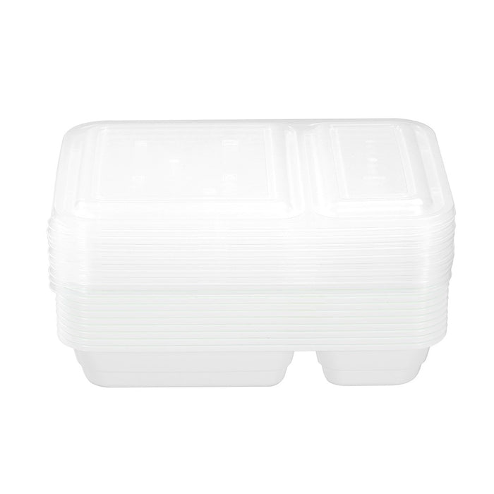 Lemon & Lime REUSABLE FOOD PREP CONTAINER 2 SECTION 10PK 850ML