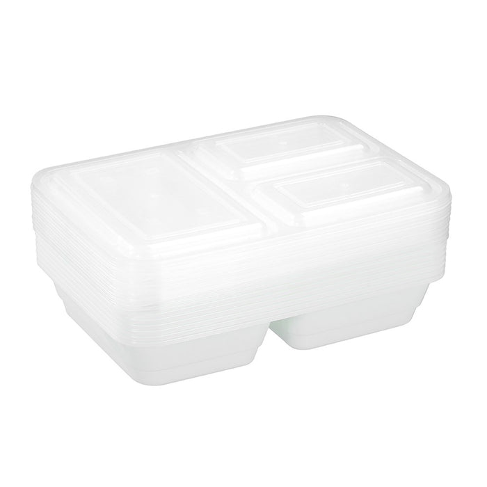 Lemon & Lime REUSABLE FOOD PREP CONTAINER 3 SECTION 8PK 1200ML